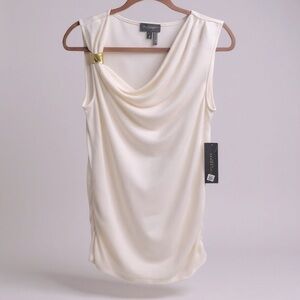 Donna Karan Cream Sleeveless Blouse